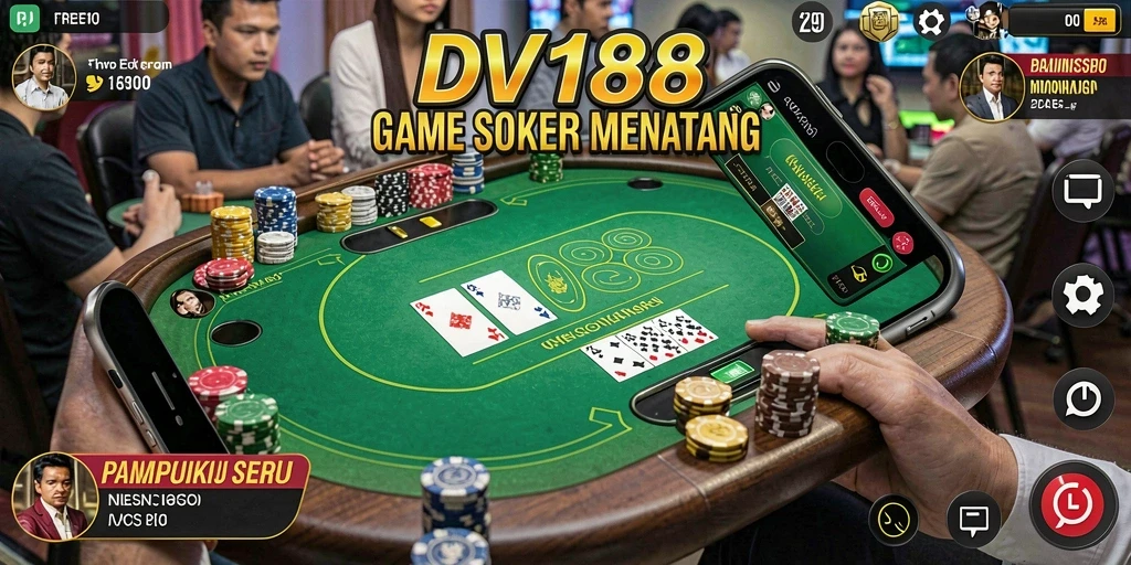 Tampilan gameplay Poker yang menarik dan mendebarkan.