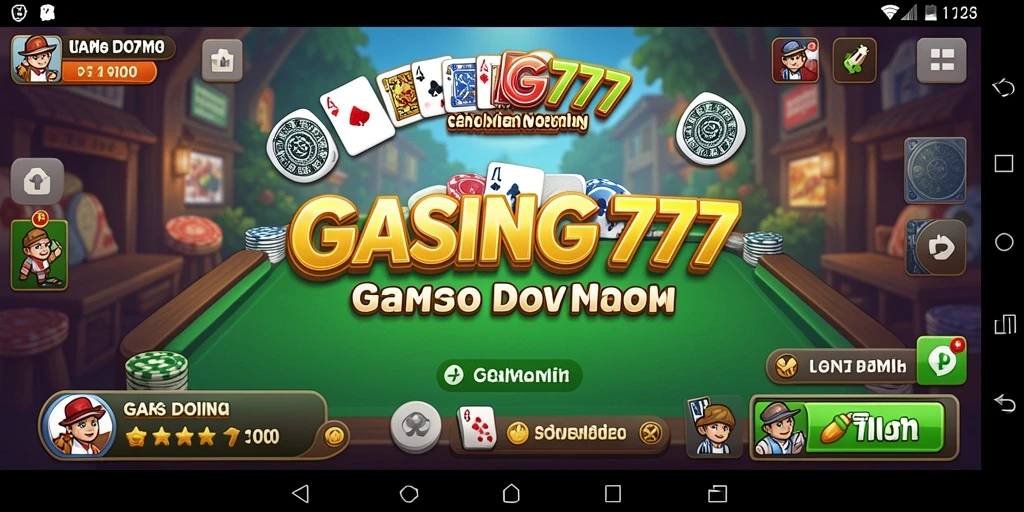 Tampilan gameplay menegangkan dalam GASING777 yang menampilkan permainan domino.