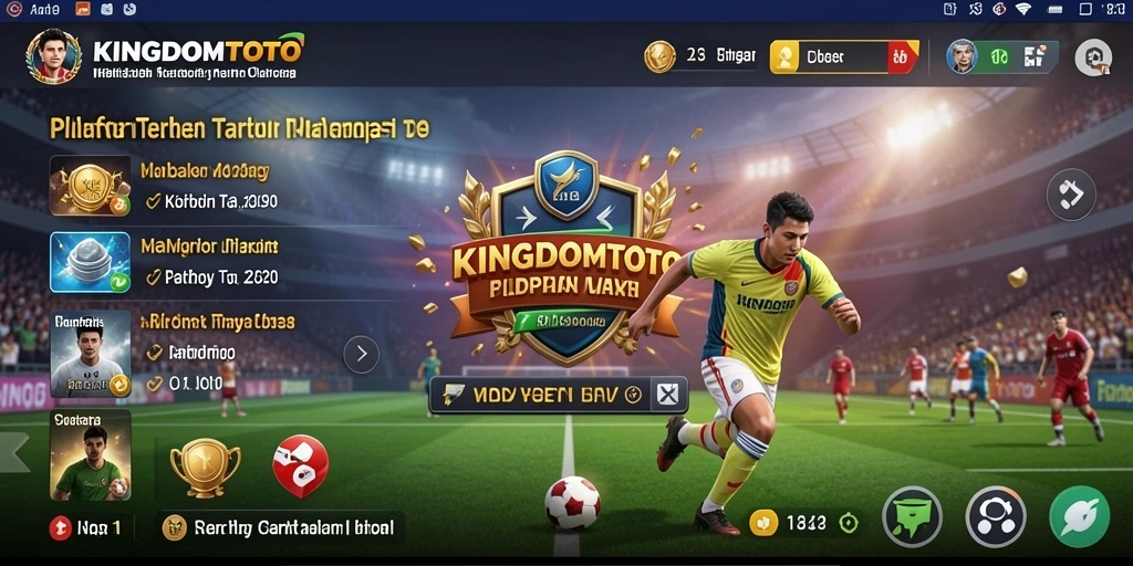 Tampilan antarmuka aplikasi KINGDOMTOTO dengan fitur taruhan olahraga.