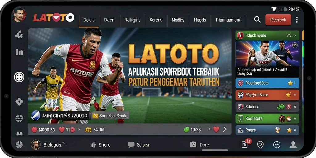 Screenshot utama LATOTO menampilkan tampilan halaman taruhan olahraga yang menarik.