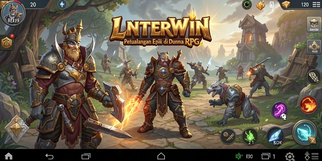 Tampilan menakjubkan gameplay LNTERWIN di dunia RPG.