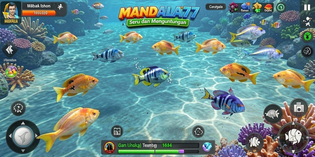 Tampilan gameplay MANDALA77 yang penuh aksi dan keseruan Tembak Ikan.