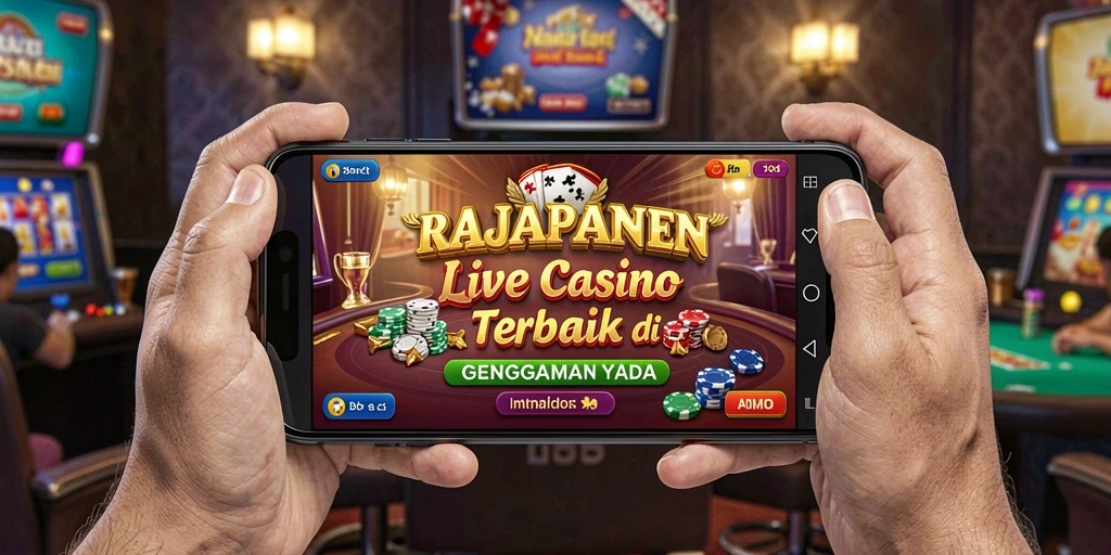 Tangkapan layar menunjukkan dealer langsung dalam aksi permainan Live Casino.