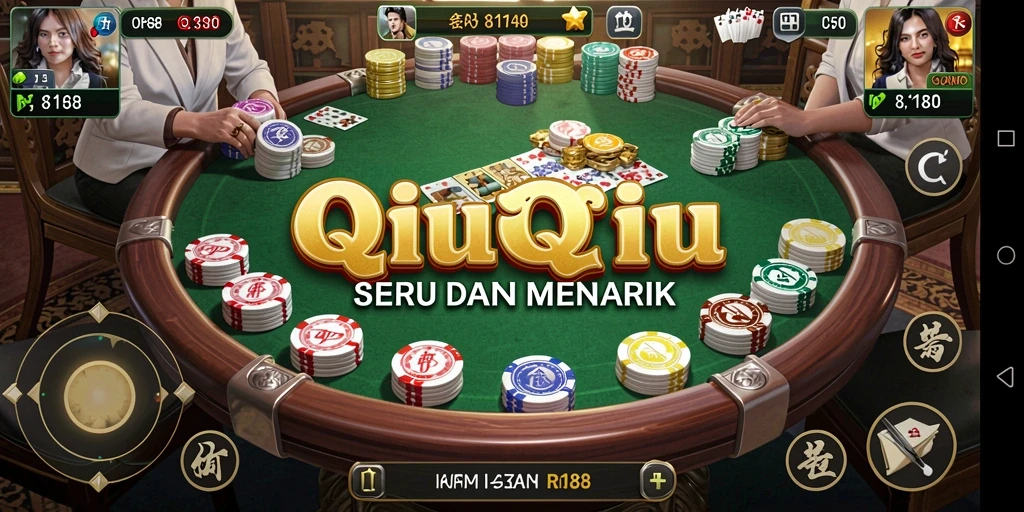 Screenshot gameplay QiuQiu RI188 yang mendebarkan.