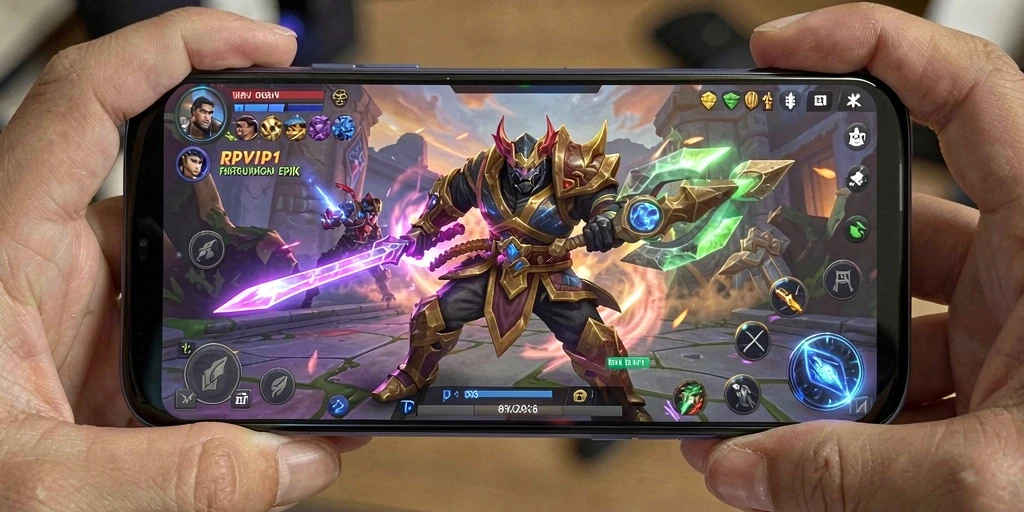 Gameplay seru RPVIP1 menampilkan pertarungan tim yang dinamis.
