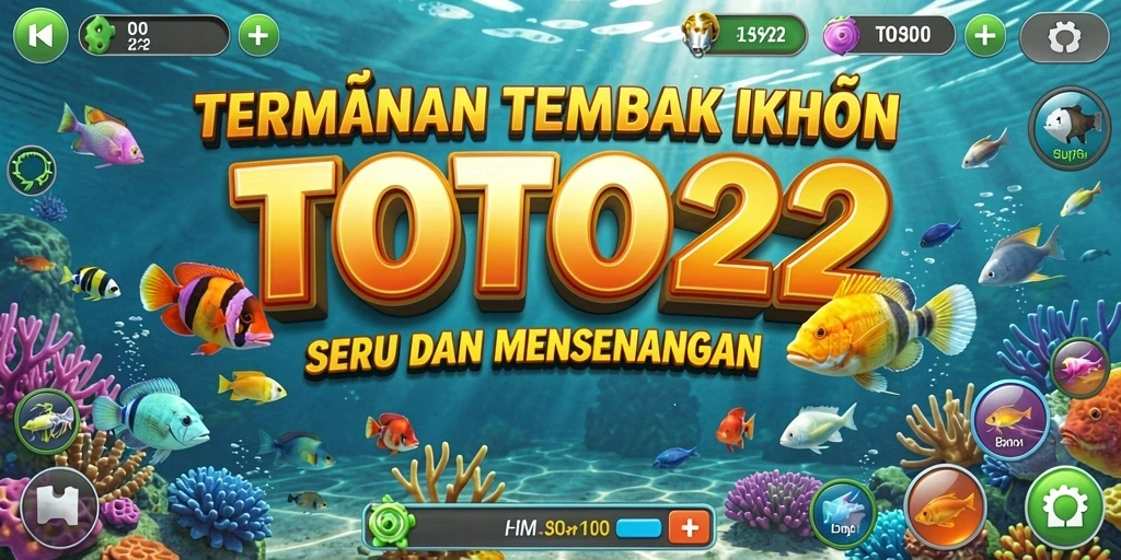 Tampilan screenshot TOTO22 menunjukkan aksi menembak ikan yang seru.