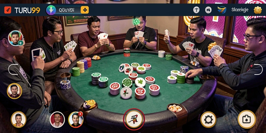 Screenshot TURU99 yang menunjukkan gameplay QiuQiu yang menarik.