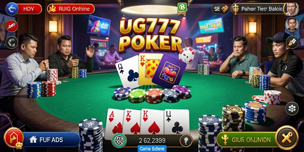 Screenshot UG777 menampilkan gameplay Poker yang mendebarkan.